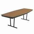 Barricks ECT368WA 96'' x 36'' Walnut / Black Folding Table 328BRKECT368